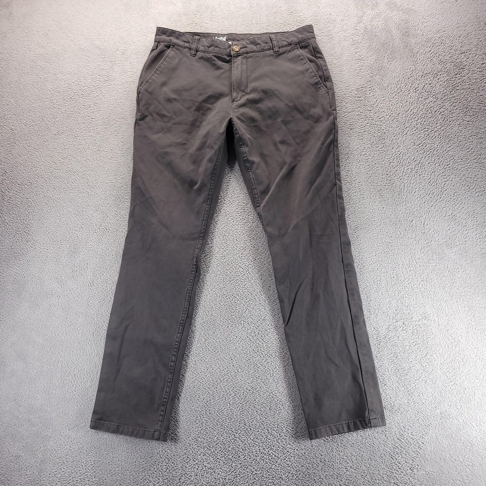 Mugsy Pants Mens 33x32 Gray Brooks Slim Fit Chino Stretch Tapered K6PNBC